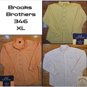 Brooks Brothers 346 XL Shirt Bundle • Yellow/Orange/White Pink Stripe • Classic